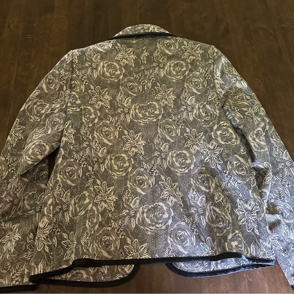 Laura Ashley Blazer Tapestry Jacket Womens M Floral‎ Black Gold Party Office - Picture 7 of 8